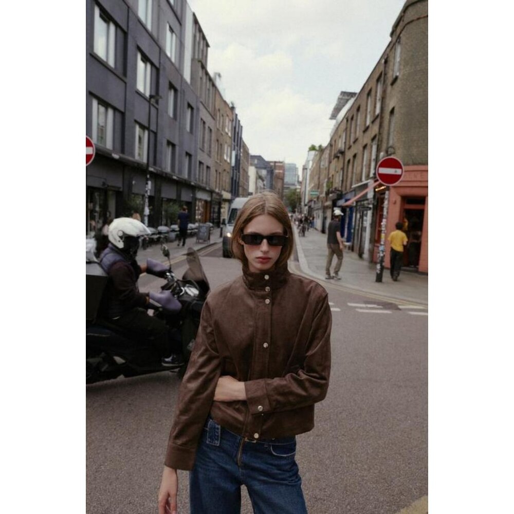 ZARA FAUX SUEDE JACKET - Picture 1 of 9